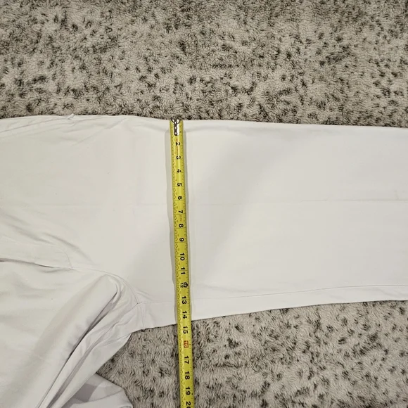 Spanx NWT SZ 1X White Wide Leg Crop Stretch Twill Pants Zip Pockets